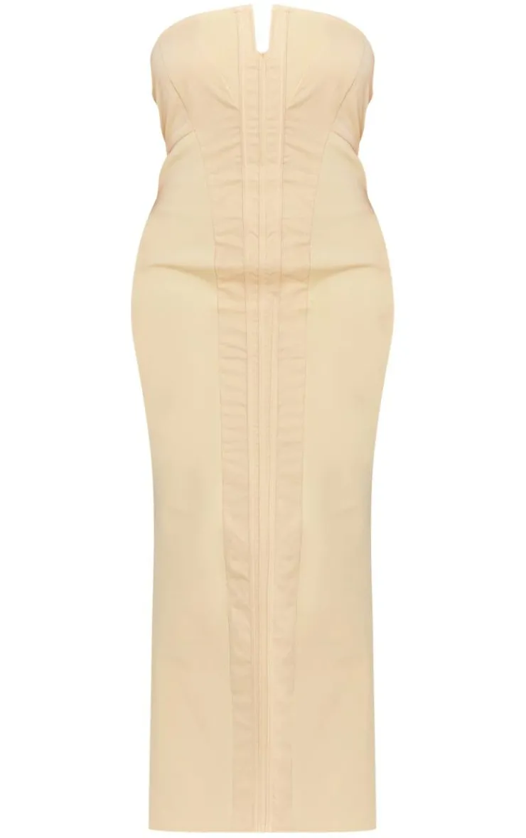 Panel Detail V Wire Bodycon Maxi Dress-PrettyLittleThing Best