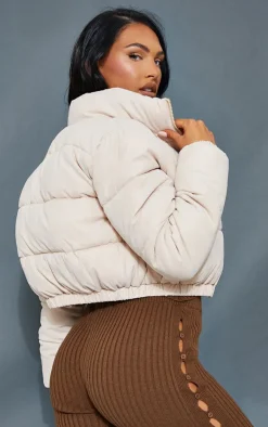 PrettyLittleThing Puffer Jackets*Peach Skin Cropped Bubble Puffer Jacket