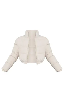 PrettyLittleThing Puffer Jackets*Peach Skin Cropped Bubble Puffer Jacket