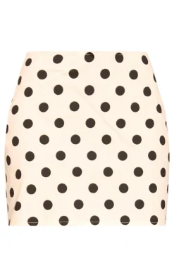 Sale PrettyLittleThing Polka Dot Mini Skirt Stone