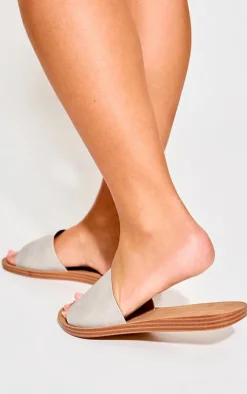 PrettyLittleThing Mules*Pu Round Toe Basic Mule Flat Sandals