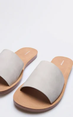 PrettyLittleThing Mules*Pu Round Toe Basic Mule Flat Sandals