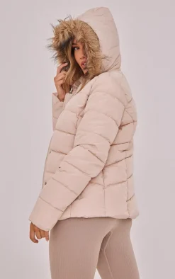 PrettyLittleThing Puffer Jackets*Quilted Mara Faux Fur Hooded Puffer Jacket