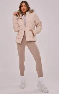 PrettyLittleThing Puffer Jackets*Quilted Mara Faux Fur Hooded Puffer Jacket
