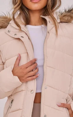 PrettyLittleThing Puffer Jackets*Quilted Mara Faux Fur Hooded Puffer Jacket
