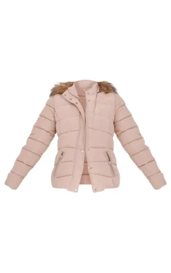 PrettyLittleThing Puffer Jackets*Quilted Mara Faux Fur Hooded Puffer Jacket