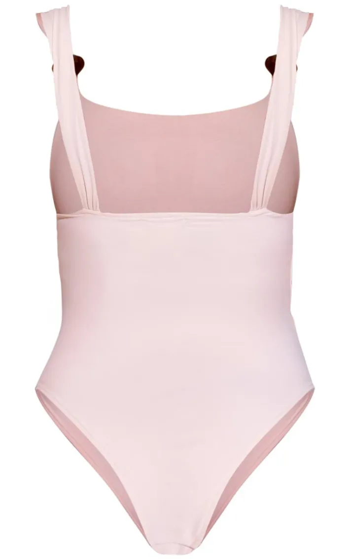 Stone Resin Trim High Leg Swimsuit