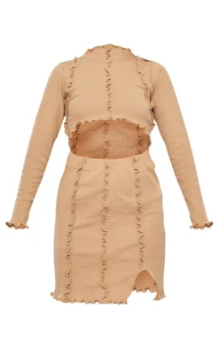 Rib Exposed Binding Cut Out Bodycon Dress-PrettyLittleThing Sale