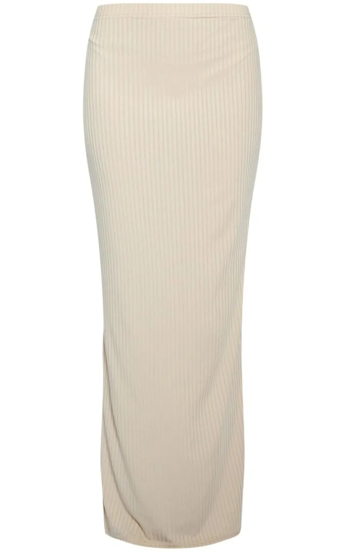 Stone Rib Low Rise Maxi Skirt