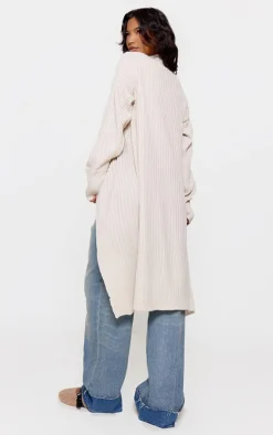PrettyLittleThing Cardigans*Ribbed Knitted Midi Cardigan