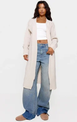 PrettyLittleThing Cardigans*Ribbed Knitted Midi Cardigan