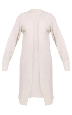 PrettyLittleThing Cardigans*Ribbed Knitted Midi Cardigan