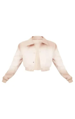PrettyLittleThing Wool Coats*Shoulder Padded Wool Look Cropped Bomber Jacket