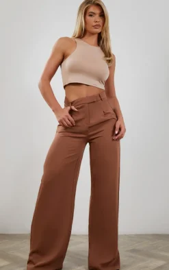 PrettyLittleThing Basic Tops*Slinky Racer Crop Top