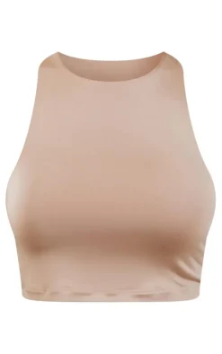 PrettyLittleThing Basic Tops*Slinky Racer Crop Top