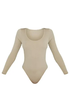PrettyLittleThing Snatched*Snatched Rib Scoop Neck Bodysuit