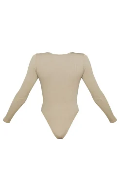 PrettyLittleThing Snatched*Snatched Rib Scoop Neck Bodysuit