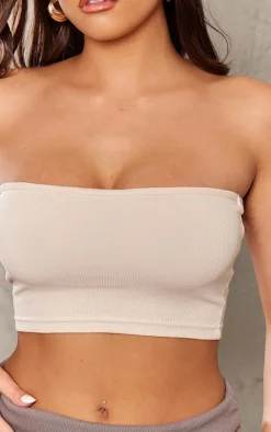 PrettyLittleThing Basic Tops*Soft Basic Rib Bandeau Crop Top