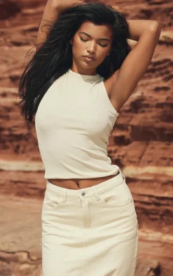 PrettyLittleThing Basic Tops*Soft Basic Rib Racer Vest