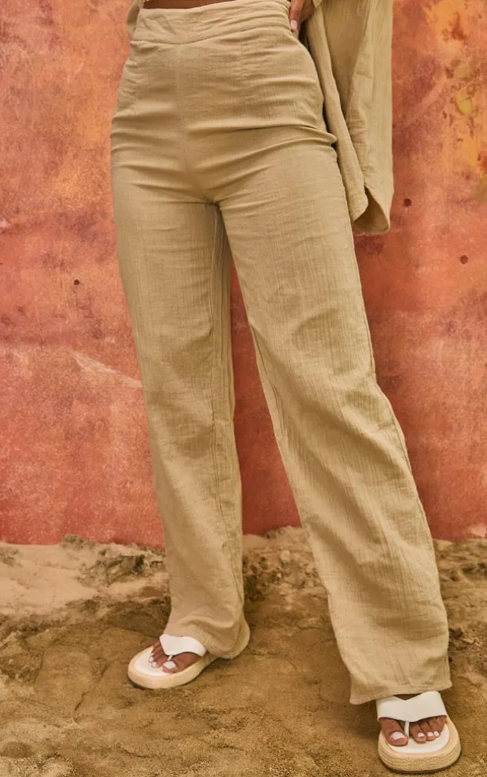 Stone Soft Crinkle Straight Leg Beach Pants