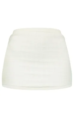 Discount PrettyLittleThing Soft Knit Patterned Mini Skirt Stone
