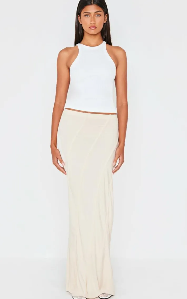Stone Soft Touch Seam Detail Maxi Skirt