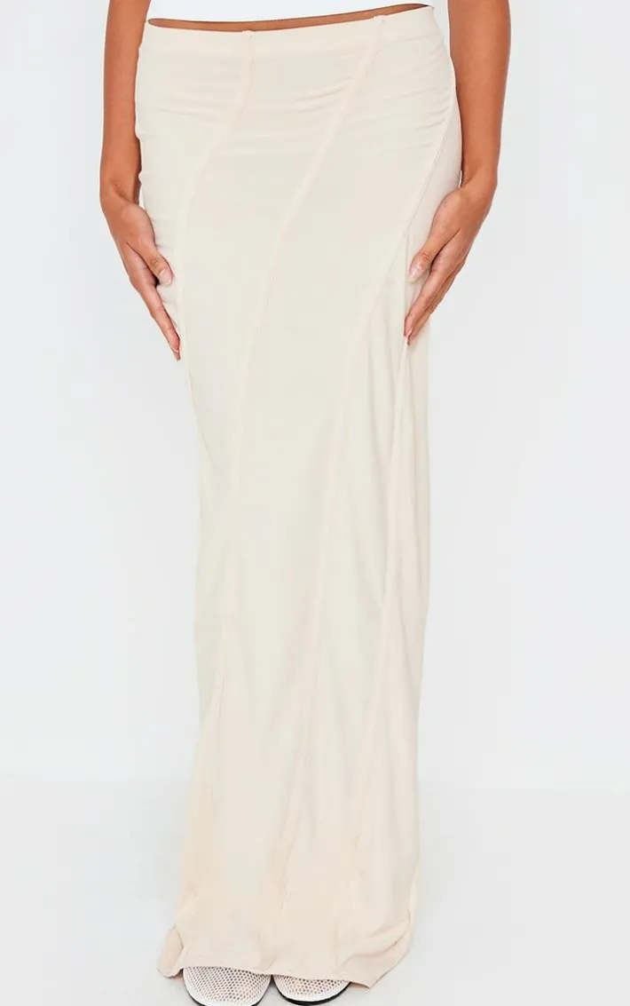 Stone Soft Touch Seam Detail Maxi Skirt