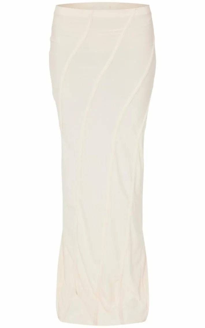 Stone Soft Touch Seam Detail Maxi Skirt