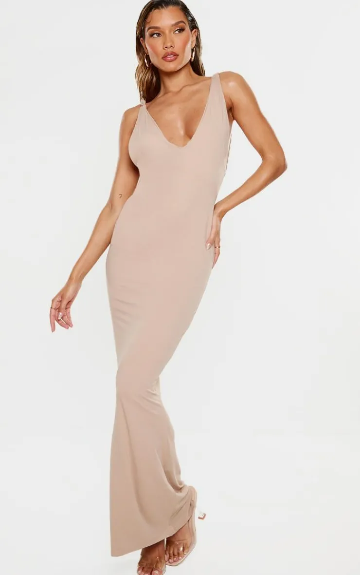 Soft Touch Twist Detail Backless Maxi Dress-PrettyLittleThing Sale