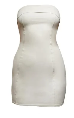 Stretch Woven Bandeau Fold Over Detail Bodycon Dress-PrettyLittleThing Outlet