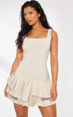 Stretch Woven Extreme Pleated Shift Dress-PrettyLittleThing Best