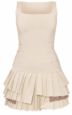 Stretch Woven Extreme Pleated Shift Dress-PrettyLittleThing Best