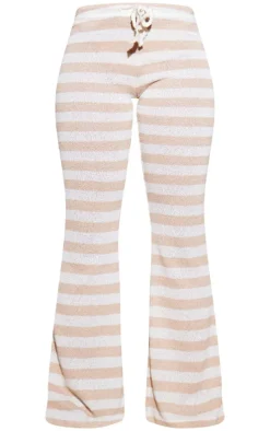 Stone Stripe Drawstring Low Waist Straight Leg Flares