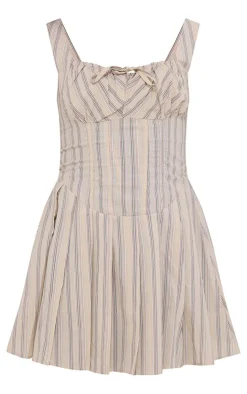 Stripe Pleated Shift Dress-PrettyLittleThing Hot