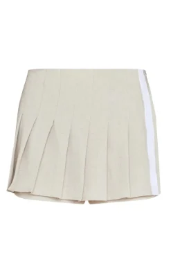 Clearance PrettyLittleThing Tailored Pleated Mini Skort Stone