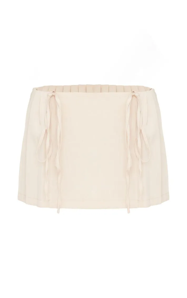 Stone Tailored Woven Pleated Mini Skirt