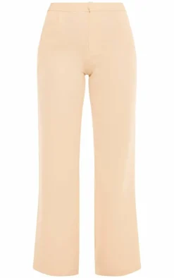 Online PrettyLittleThing Tailored Woven Wide Leg Pants Stone