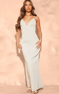Textured Strappy Maxi Dress-PrettyLittleThing