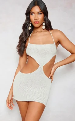 Twist Waist Knit Mini Dress-PrettyLittleThing Outlet