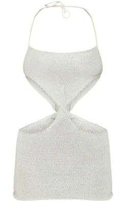 Twist Waist Knit Mini Dress-PrettyLittleThing Outlet