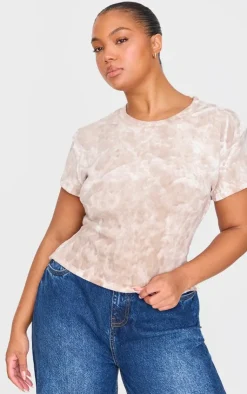 Washed Rib Open Back T Shirt-PrettyLittleThing Outlet