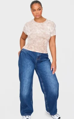 Washed Rib Open Back T Shirt-PrettyLittleThing Outlet