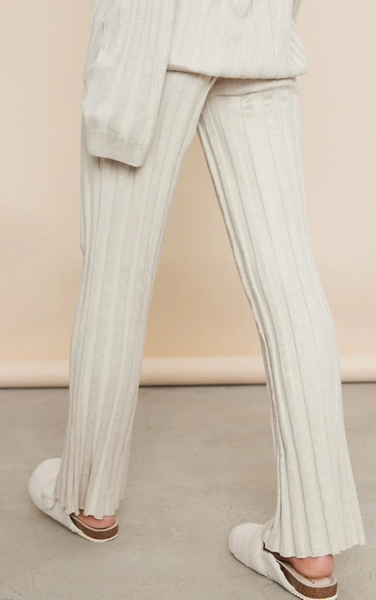 PrettyLittleThing Knitted Two Piece Sets*Wide Rib Knitted Pants