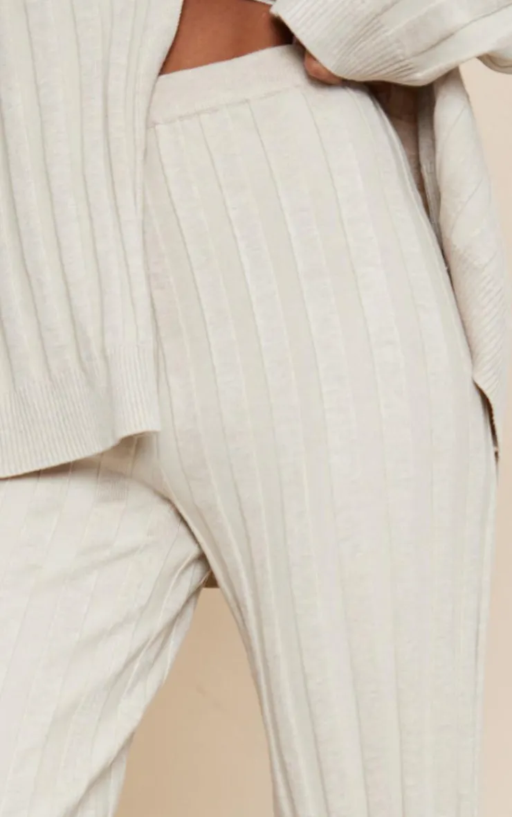 PrettyLittleThing Knitted Two Piece Sets*Wide Rib Knitted Pants