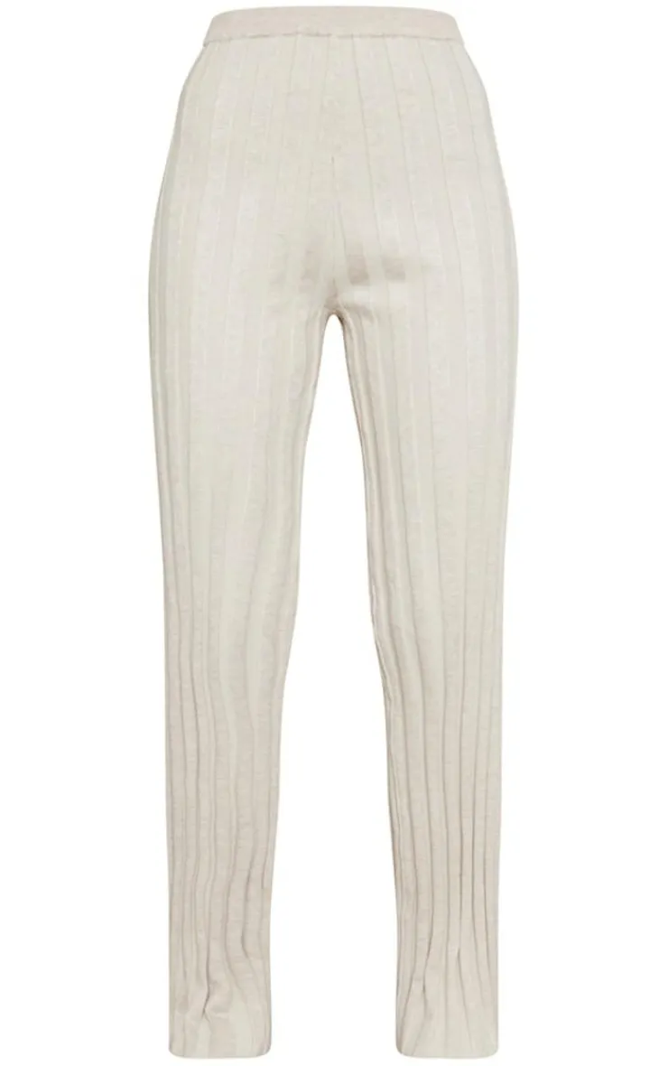 PrettyLittleThing Knitted Two Piece Sets*Wide Rib Knitted Pants