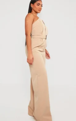 Woven Belted Bandeau Wide Leg Jumpsuit-PrettyLittleThing Clearance