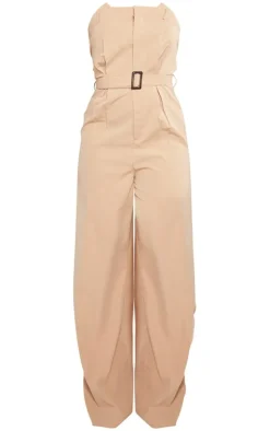 Woven Belted Bandeau Wide Leg Jumpsuit-PrettyLittleThing Clearance