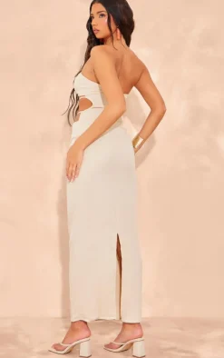 Woven Cut Out Beaded Maxi Dress-PrettyLittleThing Outlet