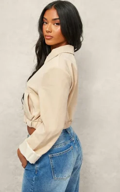 PrettyLittleThing Bomber Jackets*Woven Elasticated Hem Bomber Jacket