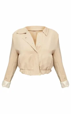 PrettyLittleThing Bomber Jackets*Woven Elasticated Hem Bomber Jacket